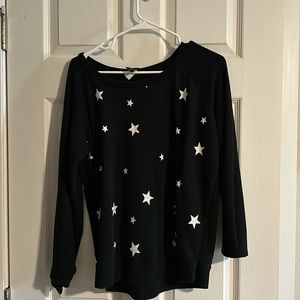 Torrid black sweatshirt with white stars
